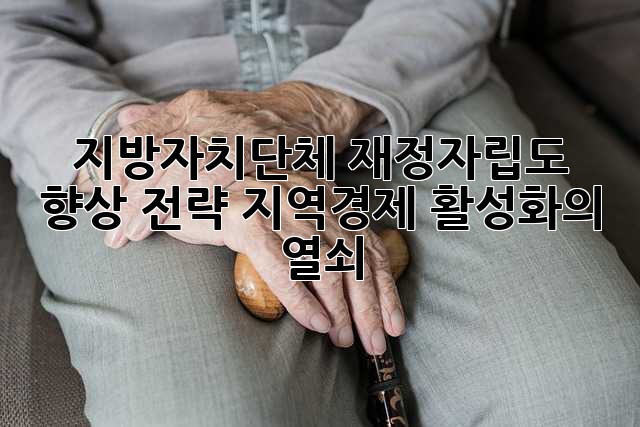 지방자치단체 재정자립도 향상 전략: 지역경제 활성화의 열쇠