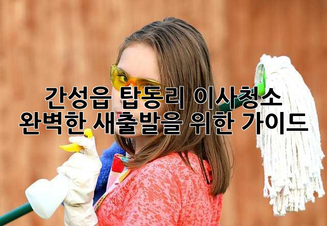 간성읍 탑동리 이사청소: 완벽한 새출발을 위한 가이드
