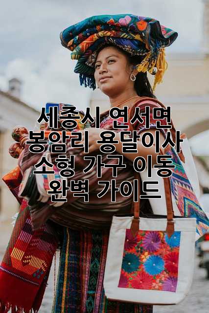 세종시 연서면 봉암리 용달이사: 소형 가구 이동 완벽 가이드