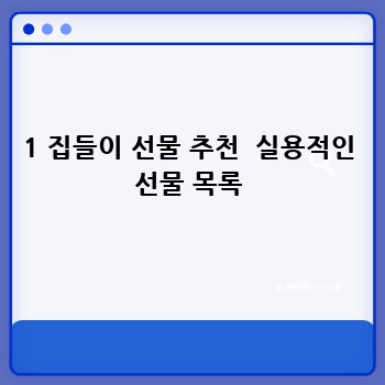 1 집들이 선물 추천  실용적인 선물 목록
