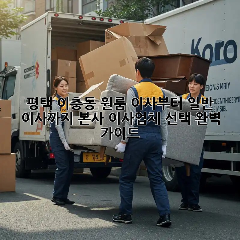 평택 이충동 원룸 이사부터 일반 이사까지, 본사 이사업체 선택 완벽 가이드!